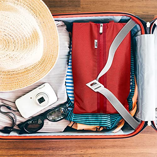 Shoe Bags for Travel, TPU Water Resistant Shoe Storage Organizer Shoe Pouch with Zipper, for Men Women Kids (Red)