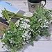 Baby Plum Artificial Baby Breath Flowers in Bulk Pack of 2 Artificial Gypsophila Floral with Silver Dollar Eucalyptus Leaves White Fake Flowers for Wedding Hotel Office Home Decoration(2PCS)