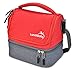 LunchBots Duplex Insulated Lunch Bag - Dual Section Design Fits LunchBots Uno, Duo, Trio, Quad, Rounds, Bento Cinco Perfectly - Roomy Thermal Lunch Bag for Kids and Adults - Red