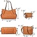UTO Women Purse 3 Pieces Handbag Set PU Leather Tote Bag Satchel Shoulder Bags with Wristlet Wallet Apricot