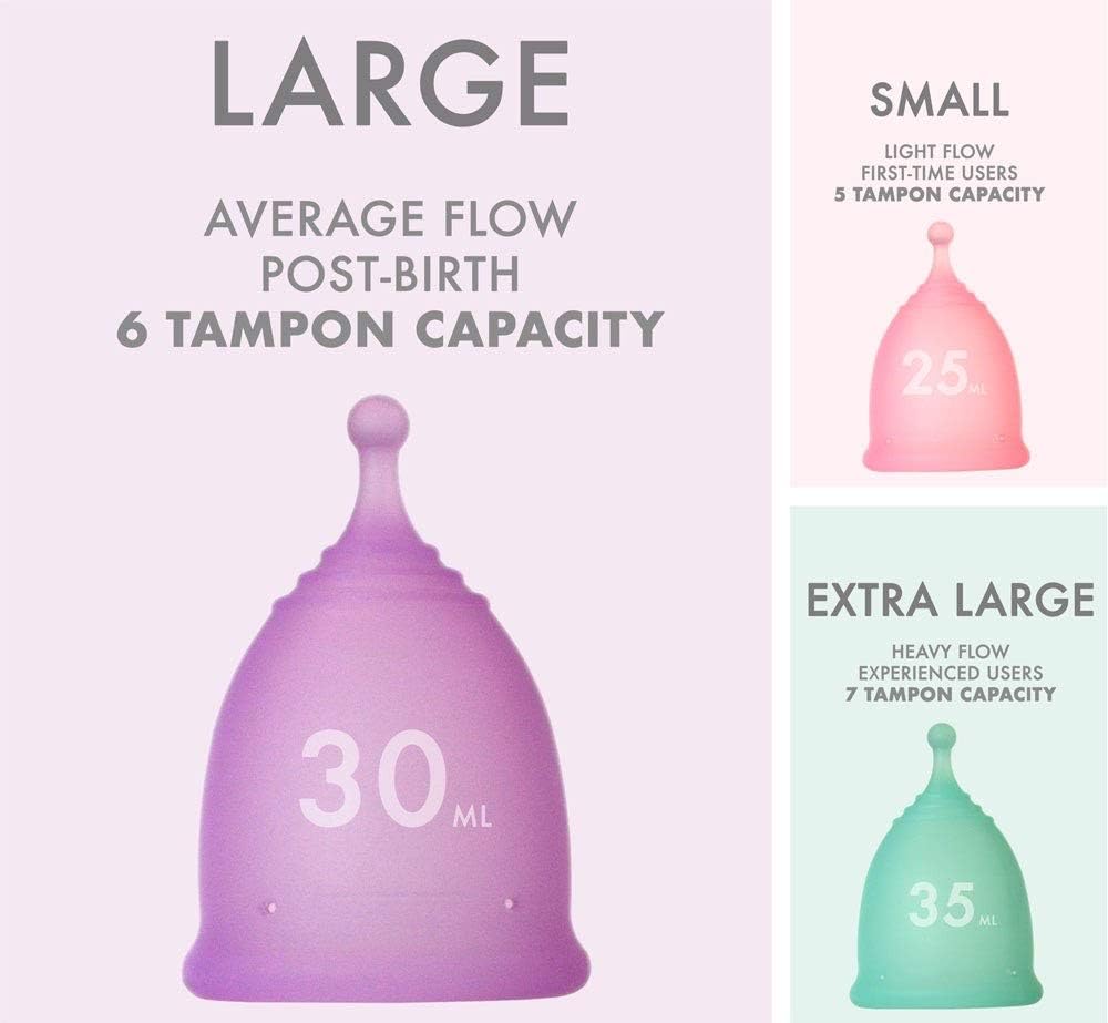 Pixie Menstrual Cup - Ranked 1 for Most Comfortable Reusable Period Cup and Best Removal Stem - Tampon and Pad Alternative - Every Cup Purchased One is Given to a Woman in Need! (Large): Health & Personal Care