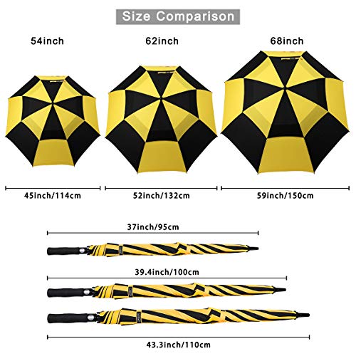 image for G4Free 68 Inch Automatic Open Golf Umbrella Double Canopy Extra Large 