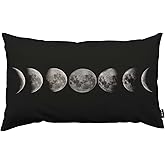 TKS MITLAN Moon Throw Pillow Case Cushion Cover The Course of The Lunar Cycle to Form a Moon Linen Couch Bed Sofa Car Waist Cushion Cover 12 x 20 inch