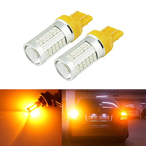 2PCS ARTR Amber 7443 7440 T20 33SMD 5730 Super Bright LED Bulbs for Turn Signal Lights