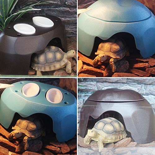 image for TINTON LIFE Reptile Hideouts Box with 2 Ceramic Sinks to Increase Humi