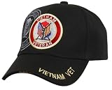 VIETNAM VETERAN Adjustable Hat BaseBall Cap - WAR SERVICE RIBBON VET SHADOW LOGO American Flag - BLACK -02