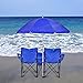 Flexzion Double Folding Chair with Removable Umbrella Table Cooler Bag Fold Up Steel Construction Dual Seat for Patio Beach Lawn Picnic Fishing Camping Garden and Carrying Bag