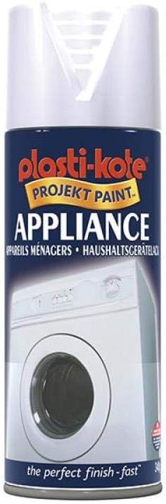 Plasti-Kote PKT619 Plasti-kote 619 400ml Appliance Enamel Gloss - White, 400 ml (Pack of 1)