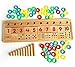 HLJgift Early Baby Learning Eductional Development Toys Montessori Wood Math Number Blocks Shape Teaching Tool Wood Board Preschool Toy Kid