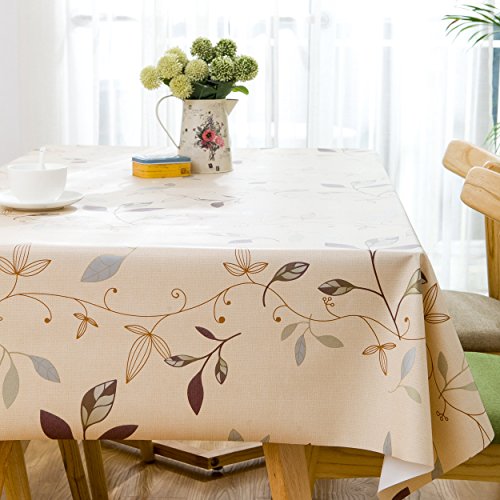 LEEVAN Heavy Weight Vinyl Rectangle Table Cover Wipe Clean PVC