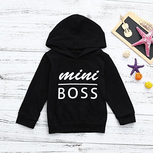 BeautyVan Hot Sale ! Baby Outfits Set,Toddler Baby Boys Girls Hooded Sweatshirts Infant Letter Tops (4T, Black ~3)