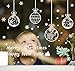 Moon Boat 121 pcs Christmas Window Clings Decals - White Snowflakes/Baubles/Bells - New Year Stickers Decorations Xmas Ornaments