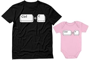 Tstars Ctrl C Ctrl V Dad and Baby Matching Outfits | Copy & Paste Shirts Set Gift for New Dads and Father's Day