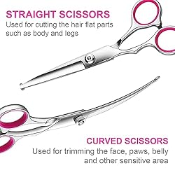 TINMARDA Dog Grooming Scissors Set with Safety