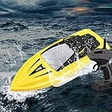 SkyCo H116 RC Boat 2.4Ghz Small Size Remote Control Electric RC Racing Boats Toy for Kids Men Girls Adults Pool Lake Outdoor Use Yellow