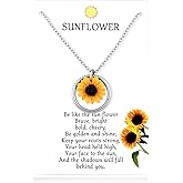 YangQian Inspirational Sunflower Necklace Gifts for Women Birthday Christmas Gifts for Women Friends Mom Daughter Granddaughter Niece Gift for Sunflower Lovers