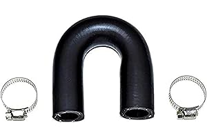 A-Team Performance LS Heater Core Bypass Hose - Black Silicone, 5/8in & 3/4in Hose Clamps - Water Pump Crossover & Heater Delete - Compatible with Chevrolet, GM & Pontiac LS/LSX Engines