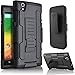 ZMAX Case, ZTE ZMAX Z970 Case, Starshop Hybrid Full Protection High Impact Dual Layer Holster Case with Kickstand and Locking Belt Swivel Clip Black