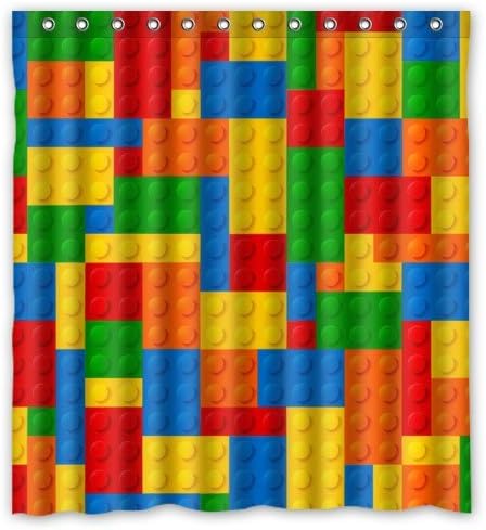 Multi-Coloer Puzzle Shower Curtain,Polyester Waterproof Shower Curtain 12 Hooks Included-69"x 84"