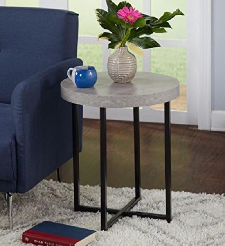 Round Era End Table With Storage Area Side Table Coffee Table Black Cocktail Table Furniture Table Top TV Table