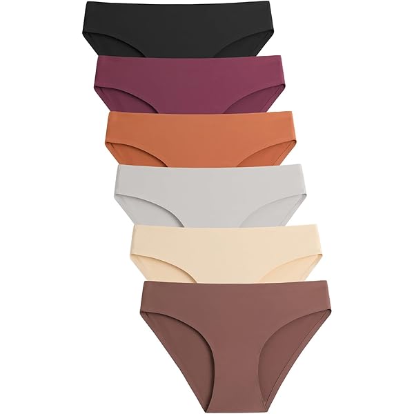 Yuamose Pack 6 Womens Nylon Spandex Bikini Underwear Seamless No