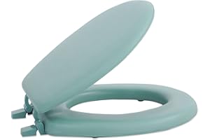 ACHIM HOME FURNISHINGS Soft Standard Vinyl Toilet Seat, Light Green - 17 Inch Soft Vinyl Cover with Comfort Foam Cushioning - Fits All Standard Size Fixtures - Easy to Install Fantasia by Achim Home Decor