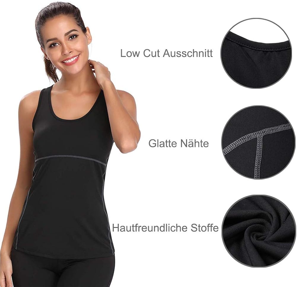 Sport Tanktop Damen - Atmungsaktiv Racerback Fitness Top