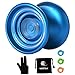 Responsive Yoyo MAGICYOYO K7 YoYo Aluminum Yoyo Blue for Beginners with Glove+3 Strings +YoYo Sack