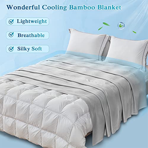 Kpblis Cooling Bamboo Blankets for Hot Sleepers, Lightweight Summer Big