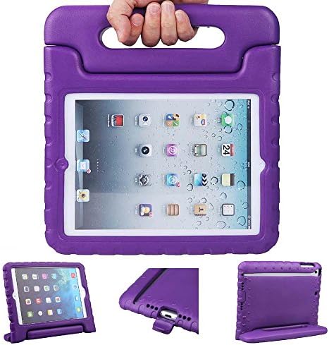 iPad Air 2 Case,iPad 6 Case - Animov Light Weight Shockproof Kido Series Multi Function Convertible Kids Friendly Handle Cases Cover with stand For iPad 6th generation - Purple