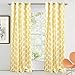 DriftAway Allen Ikat Polka Dot Room Darkening and Thermal Insulated Grommet Unlined Window Curtains Set of 2 Panels 52 Inch by 84 Inch Yellow