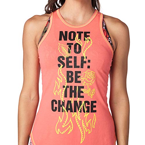 Zumba Workout High Neck Tank Top Activewear Graphic Dance Fitness