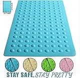 Luxury Anti Slip Suction Bath Mat - Non Slip Mats for Tub & Shower Bathroom Safety - Latex & PVC Free Natural Rubber - 15.7