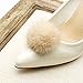 ZAKIA Women' Fluffy Mink Fur Pom Removable Shoe Clips Clutch Wedding Decoration Pack of 2
