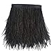 Sowder Ostrich Feathers Trims Fringe with Satin Ribbon Tape Dress Sewing Crafts Costumes Decoration Pack of 2 Yards(Black)
