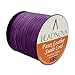 BEADNOVA 5mm Purple Flat Leather Lace Beading Thread Faux Suede Cord String Velvet 50 Yards Roll Spool