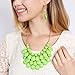 RIAH FASHION Chunky Acrylic Jewel Cluster Floating Bubble Statement Necklace - Teardrop Dangle Layered Bib Collar (Lime Green)