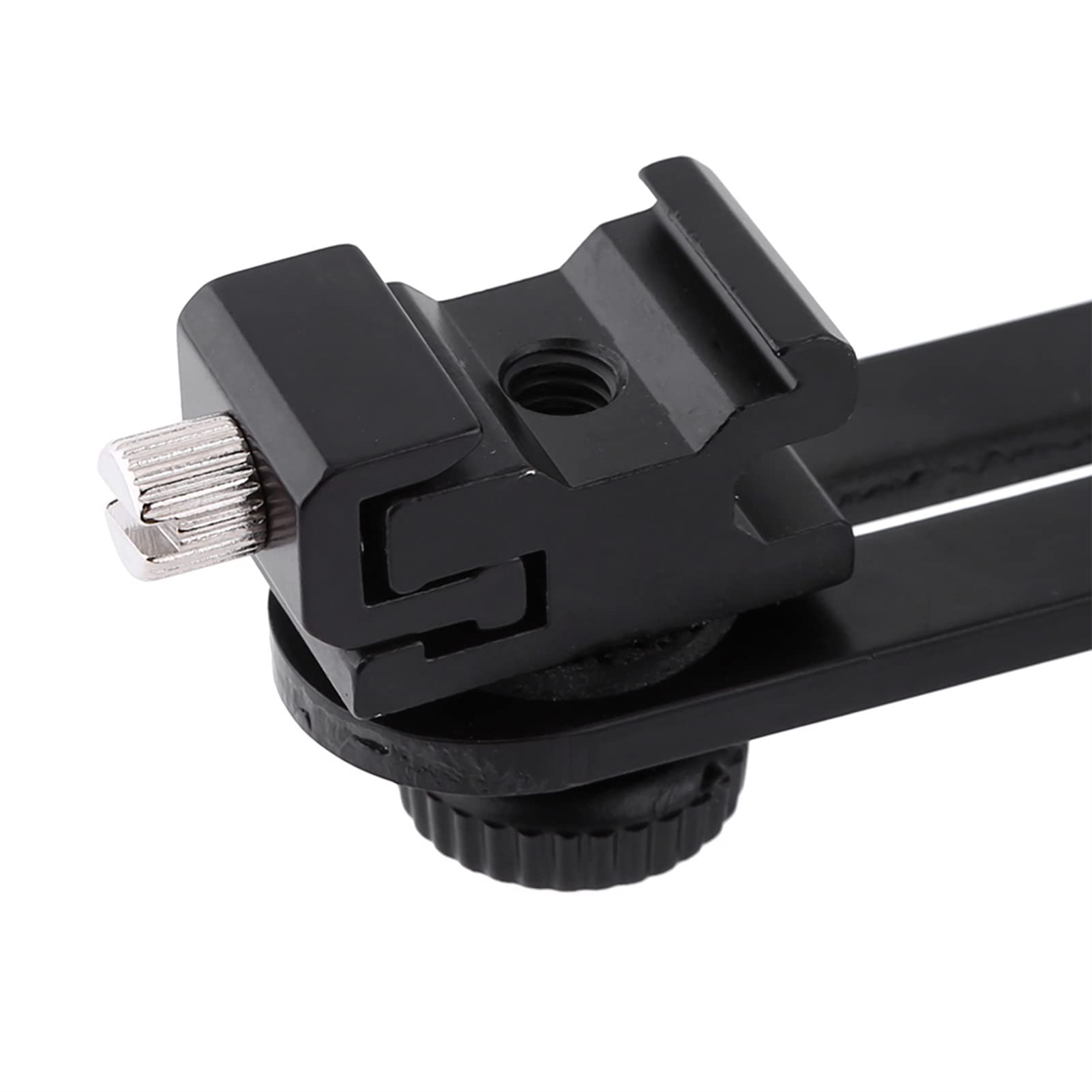 Dual Flash Bracket Tripod Mount,180° Vertical Adjustment Double Flash Bracket Camera Flash Brackets Replacement for Photo Video Photography,1/4 inch and 3/8 inch Socket