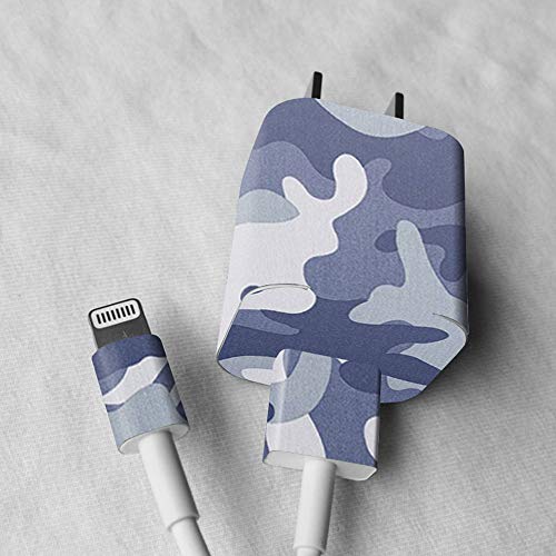 ProElife Ultra Slim Decal Skin Charger Lightning Cable Protective Sticker Cover for iPhone Xs/Xs/Max/XR/X/8/8 Plus/7/7 Plus/6s/6s Plus/6 Plus/6 Original Charger Cable Connector (Grey Camouflage)