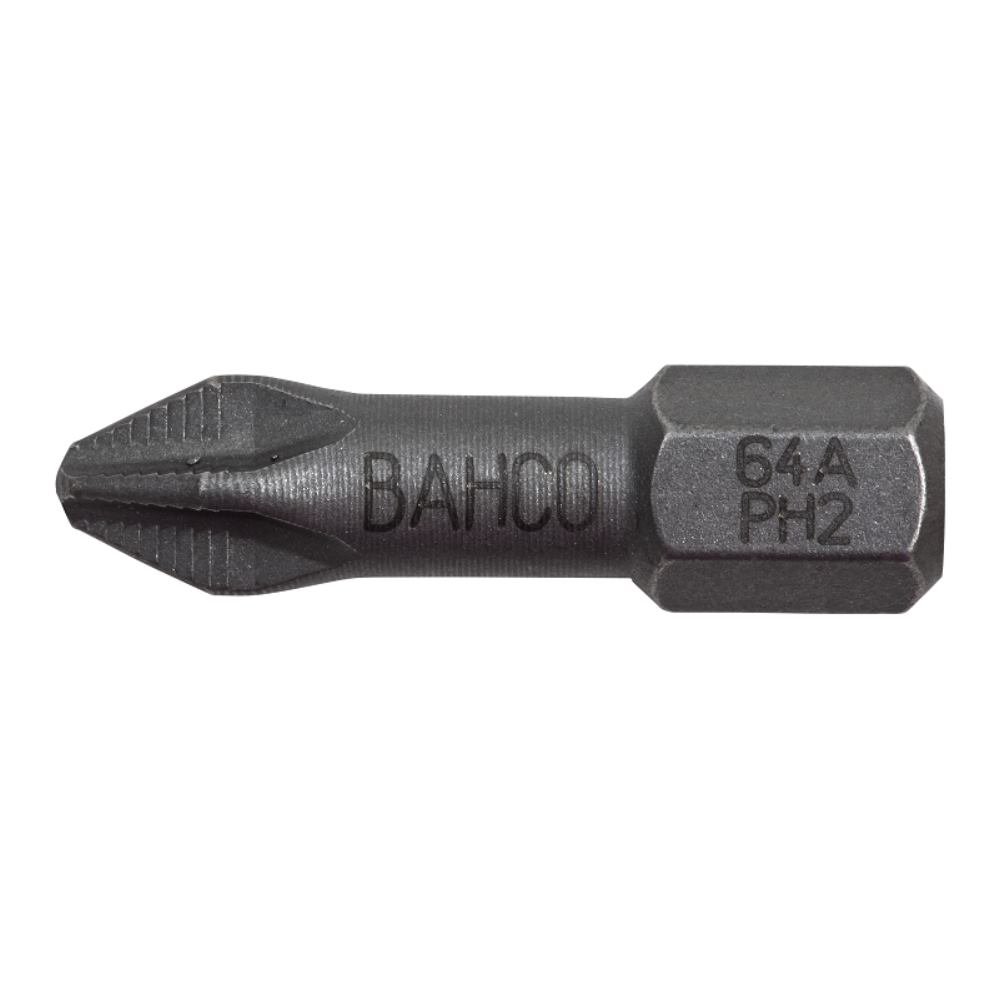 Bahco 64A/PH2 Ph2 ACR Bit for Phillips Head Screws, Grey, 25 mm, 10-Piece