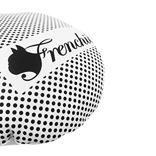 Frenchic French Bulldog Car Seat Office Chair Cushion Protect Back Lumbar Support Soft Pillow Black White Dot Sublimation Cover (No inner bag)