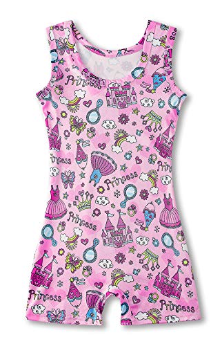 Kids4ever Leotards for Girls Gymnastics Pink Toddler Unitard Sparkly Biketards with Shorts 4T 5 T