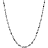 Supcare Mens Chains Necklace Stainless Steel Rope Chain Gifts,18-30 inches (with Gift Package)