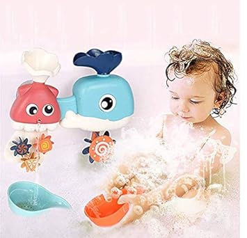Ancaixin Baby Bath Toy Waterfall Tub Games For Toddlers Non Toxic Bathtime Fun Waterstation For 1 Year Old With 2 Cups And 4 Spinning Gears