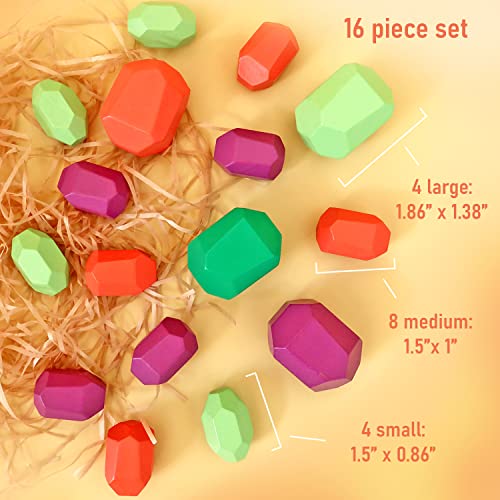 Open Road House Stacking Rocks Stacking Stones 16 pc Wooden