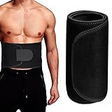 Singular point Waist Trimmer,Best Abdominal Trainer Fast Weight Loss Wrap Adjustable Sweat Belt for Men and Women Lumbar Support Increased and Stomach Fat Burner with Sauna Suit Effect (Black, M)