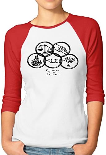 Divergent Choose Your Faction Woman Cotton Plain Raglan T Shirt 3/4 Sleeve