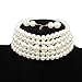 KOSMOS-LI 6 Colors Multi Strand Simulated Pearl Choker Necklaces With Earring