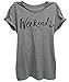 ZAWAPEMIA Womens Graphic Tshirt Summer Weekend Printed Tee Tops S