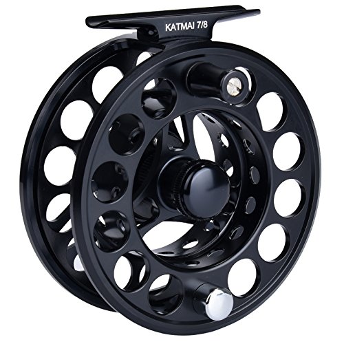 KastKing Katmai Waterproof Fly Fishing Reel for Saltwater and Fresh Water Fly Fishing (Black, 7/8 97 cm dia.)